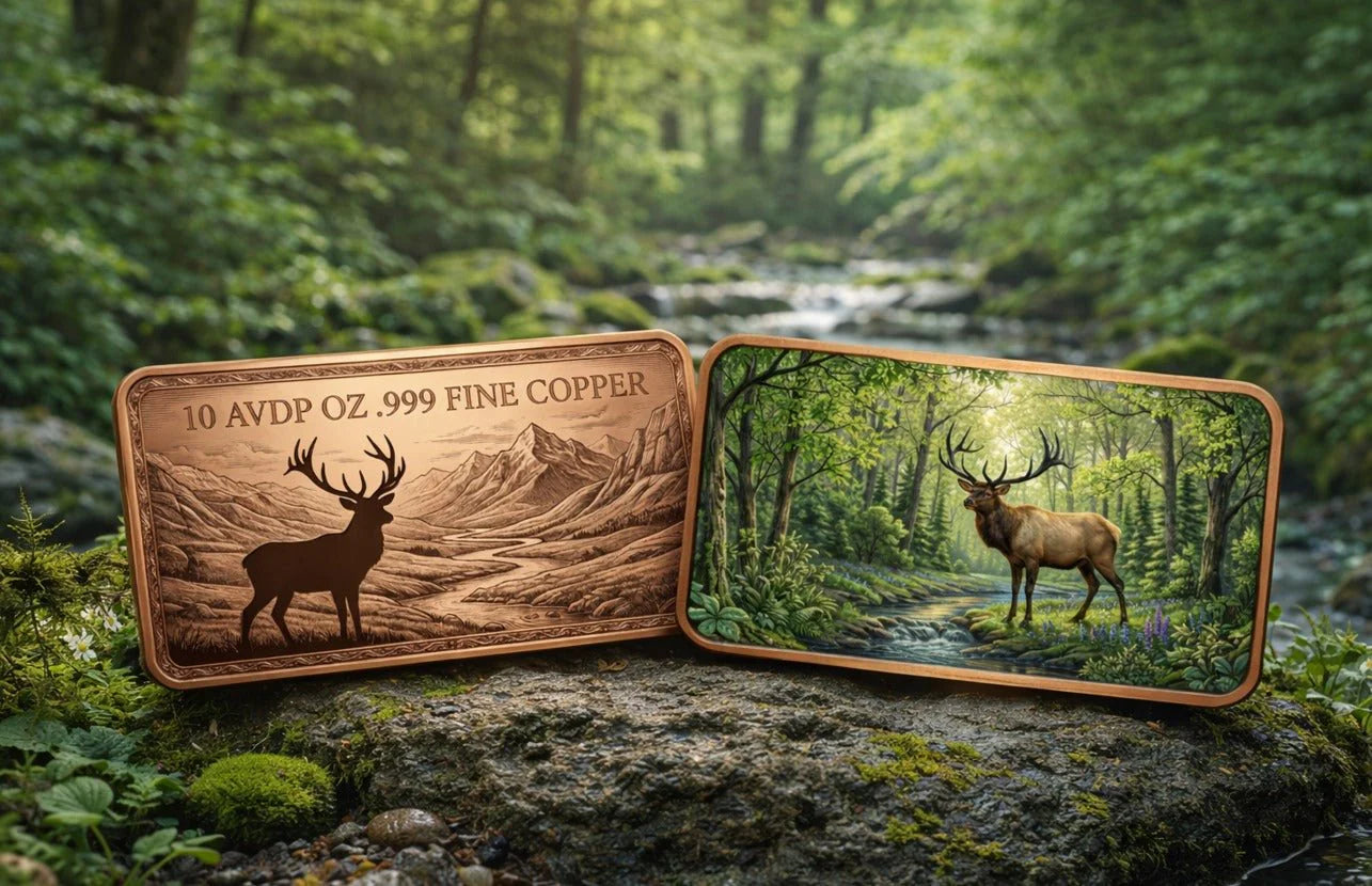 2026 Elk 10oz .999 fine copper bar from the Wildlife Series