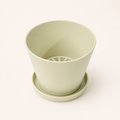 4" Pot and saucer - Beige Grey
