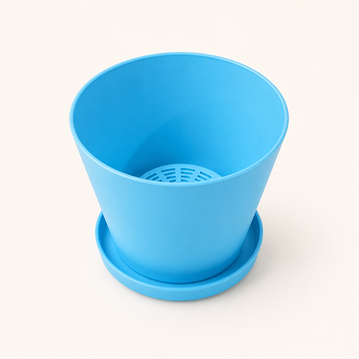 4" Pot and saucer - Blue