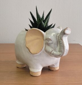 5 inch Cute Critter elephant planter for small plants