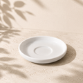 5 inch white glazed plant saucer