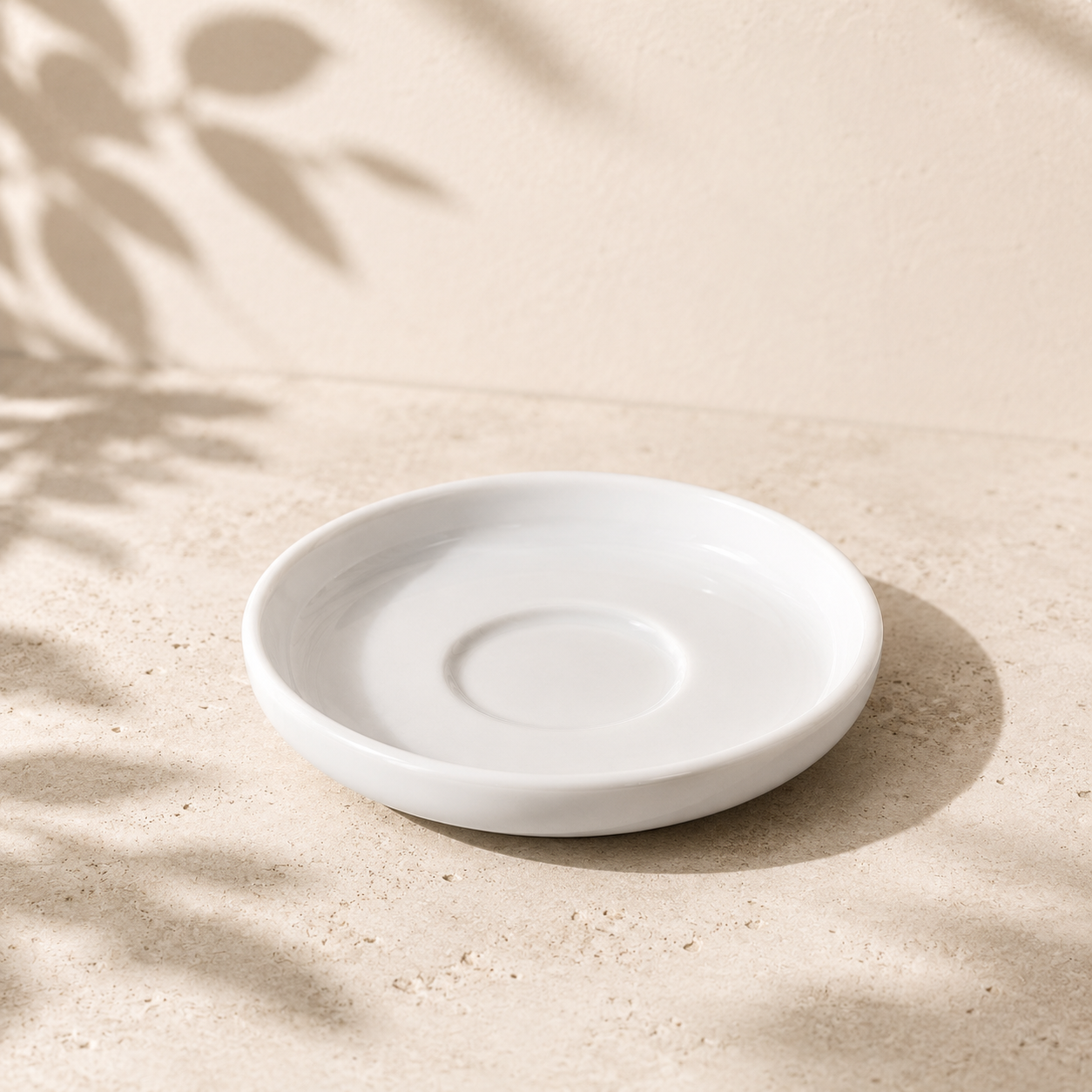 5 inch white glazed plant saucer