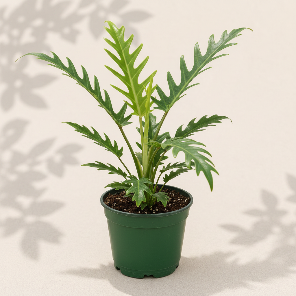 Philodendron Jungle Boogie 3 inch starter plant in dark green nursery pot