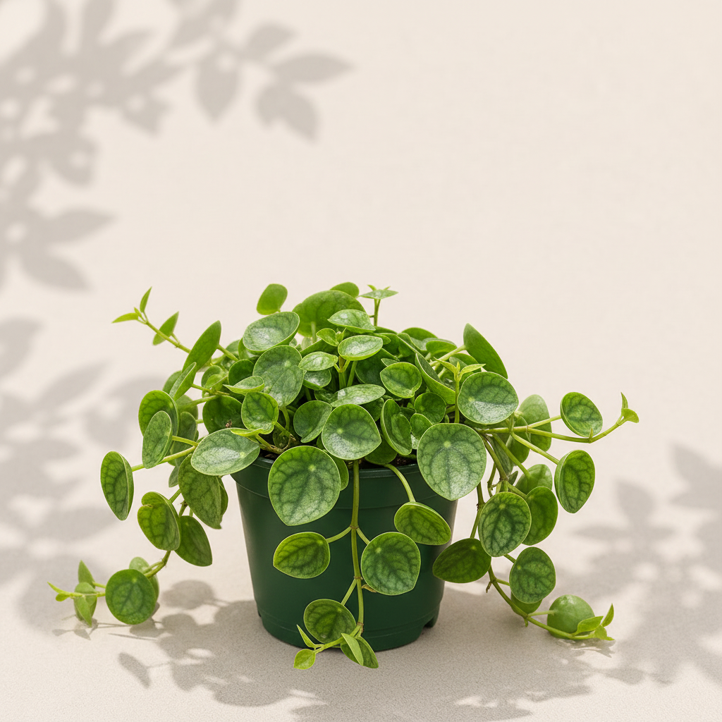 Peperomia Hope 6 inch houseplant in dark green nursery pot