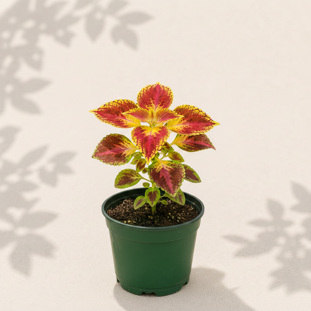 Coleus La Rambla 2 inch starter plant in dark green nursery pot