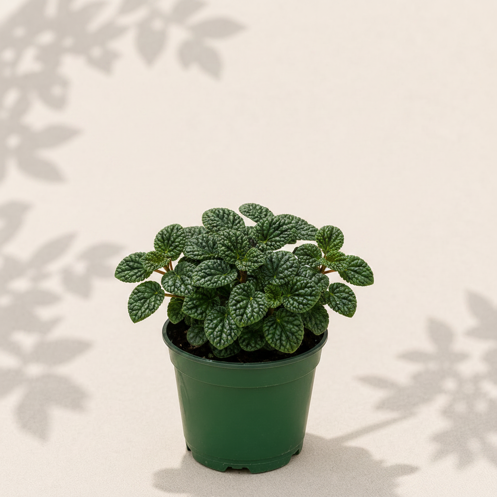 Peperomia Trinervula 2 inch starter plant in dark green nursery pot