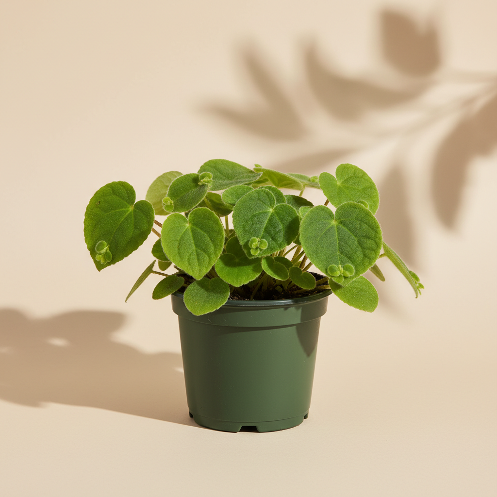 Tolmiea Piggyback Plant 4 inch in a dark green nursery pot