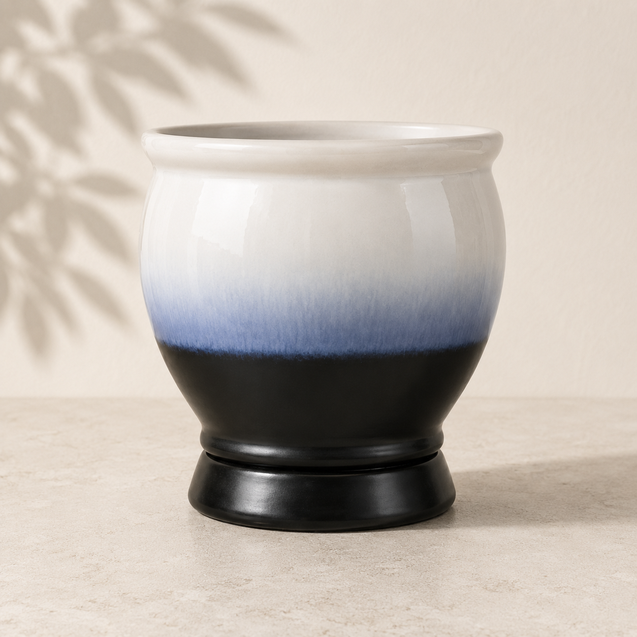 Rhoda Round Pot with Saucer - Storm Grey